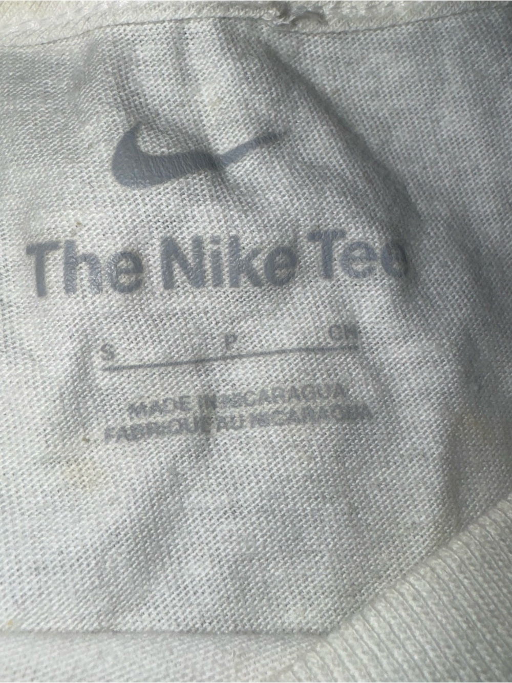 Nike Swoosh T-Shirt Men's Small White with Stains - Picture 3 of 6